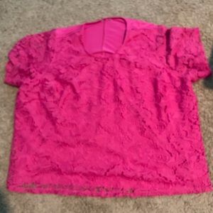 Catherine’s 5x pink lace shirt